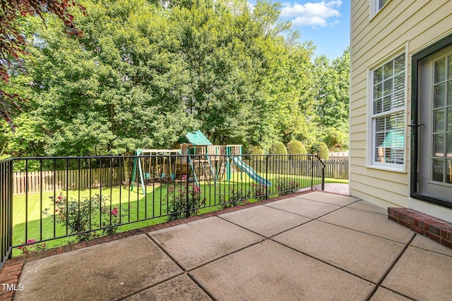 5102 Highcroft Dr, Cary, NC 27519 - view of patio with a playground