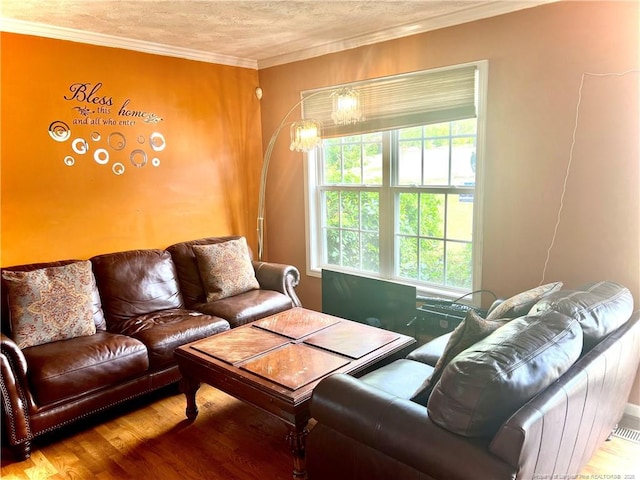 429 Bristlecone Rd, Fayetteville, NC 28311 - living room with healthy amount of natural light, wood finished floors, and crown molding