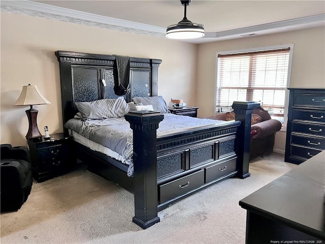 429 Bristlecone Rd, Fayetteville, NC 28311 - bedroom featuring light carpet and crown molding