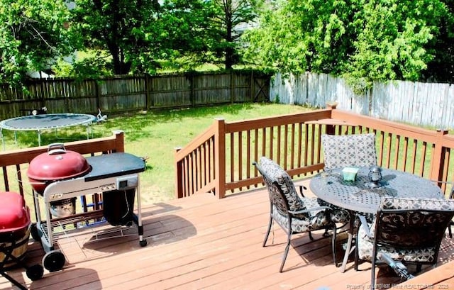 429 Bristlecone Rd, Fayetteville, NC 28311 - wooden terrace featuring outdoor dining area