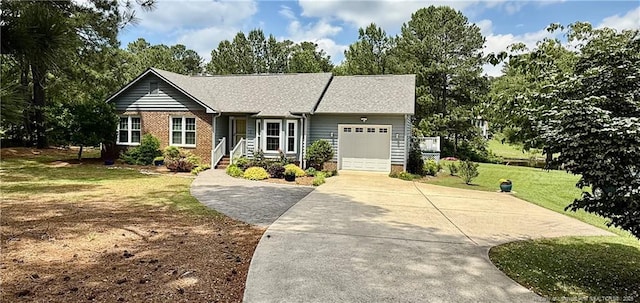 73 Night Heron Ct, Sanford, NC 27332 - ranch-style home with an attached garage, driveway, and a front lawn