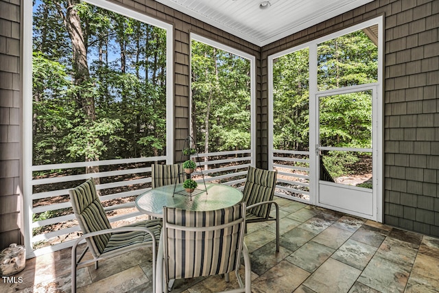 289 Stoneview, Pittsboro, NC 27312 - sunroom featuring outdoor dining space