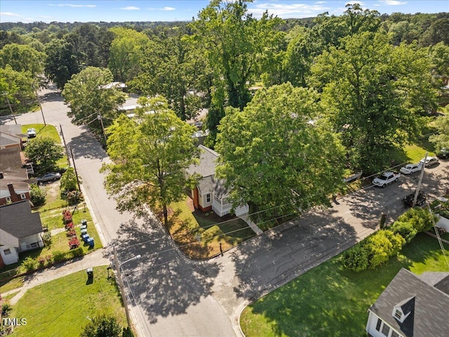 bird's eye view of a heavily wooded area