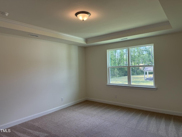 38 Gander Dr, Benson, NC 27504 - carpeted spare room featuring a raised ceiling, ornamental molding, baseboards, and a smoke detector