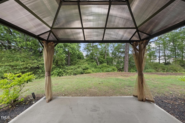 view of patio featuring a gazebo