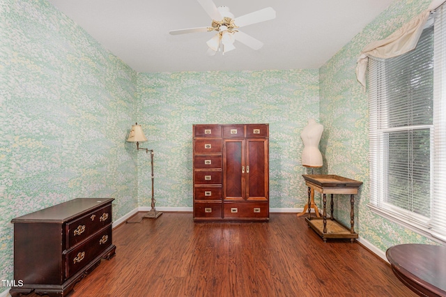 1720 Kingston Heath Way, Raleigh, NC 27604 - bedroom featuring wallpapered walls, dark wood-style flooring, and baseboards