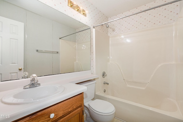 1720 Kingston Heath Way, Raleigh, NC 27604 - bathroom with vanity, toilet, and shower / tub combination