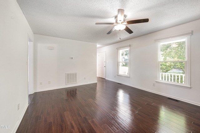 40 Crepe Myrtle Ct, Angier, NC 27501 - unfurnished room featuring a ceiling fan, a textured ceiling, dark wood-type flooring, and baseboards