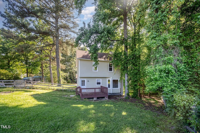 40 Crepe Myrtle Ct, Angier, NC 27501 - rear view of house with a deck
