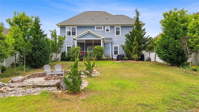 4323 Saleeby Way, Fayetteville, NC 28306 - back of property featuring a sunroom