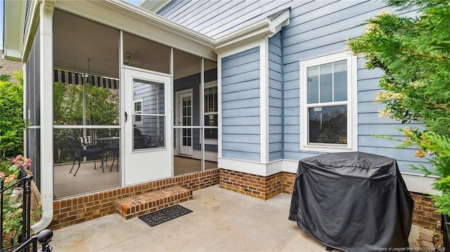 4323 Saleeby Way, Fayetteville, NC 28306 - view of patio featuring grilling area and a sunroom
