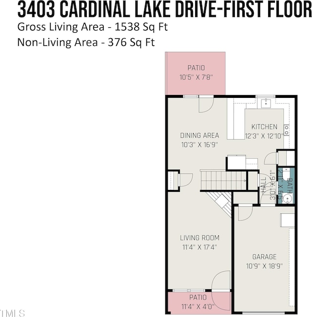 3403 Cardinal Lake Dr, Durham, NC 27704 - home floor plan