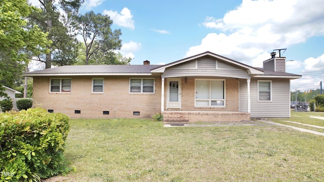 2121 Lombardy Dr, Fayetteville, NC 28304 - ranch-style house with crawl space, a chimney, and brick siding