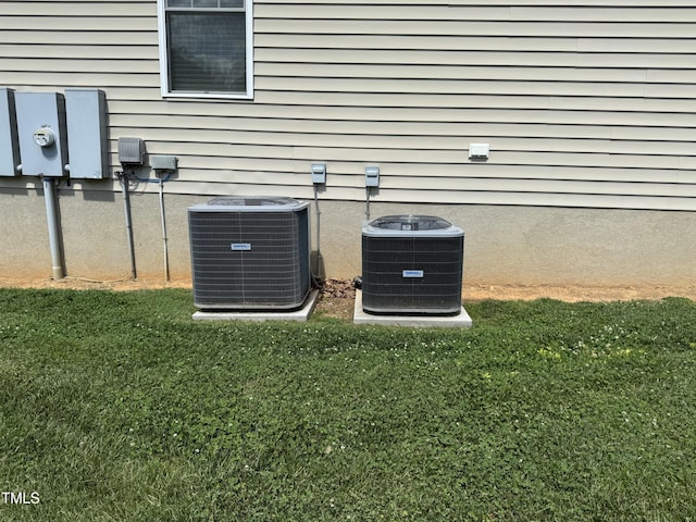 exterior view of cooling unit and electric meter