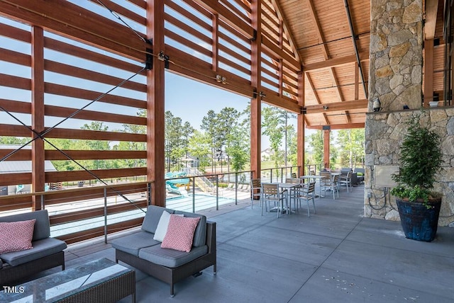 view of patio / terrace featuring outdoor dining space and outdoor lounge area