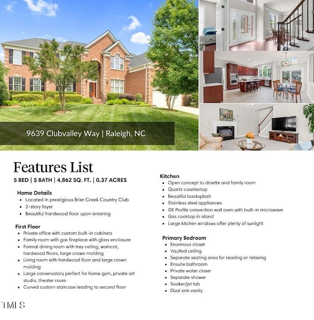 9639 Clubvalley Way, Raleigh, NC 27617 - view of a document with a collage of images