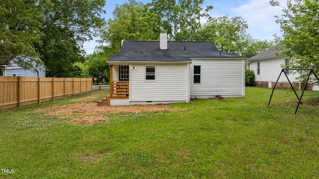 306 Coleman St, Oxford, NC 27565 - rear view of property with crawl space and a chimney