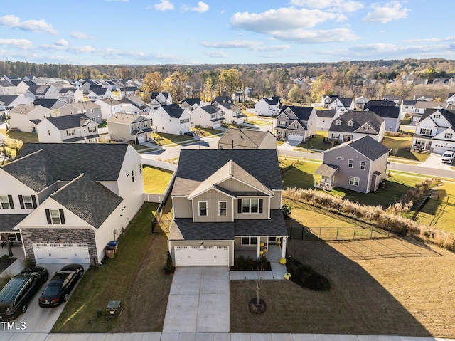aerial perspective of suburban area