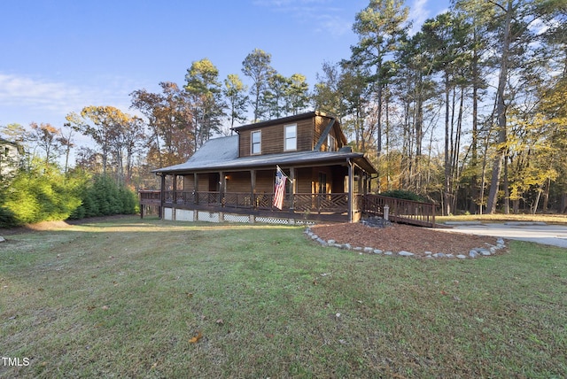 50 Tyler Ct, Henderson, NC 27537 - view of front facade with covered porch and a front yard