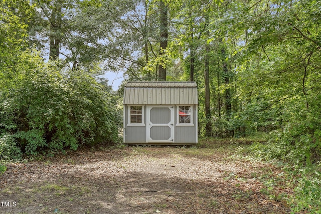 view of shed