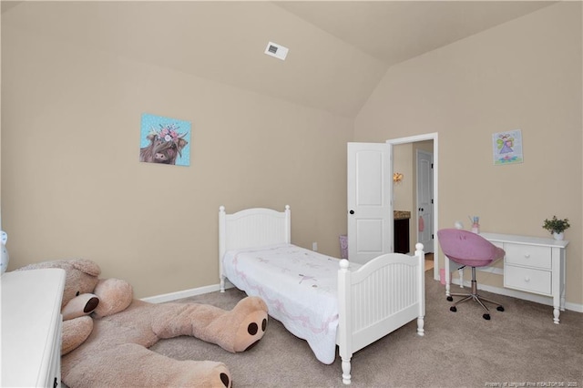 1401 Draw Bridge Ln, Fayetteville, NC 28312 - bedroom with carpet floors, lofted ceiling, and baseboards