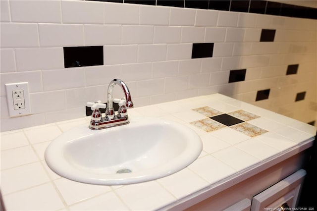 305 N Fayetteville St, Parkton, NC 28371 - bathroom with tasteful backsplash and vanity