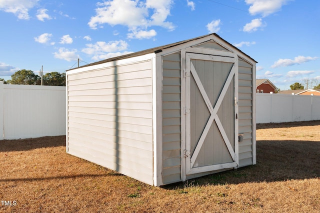 view of shed