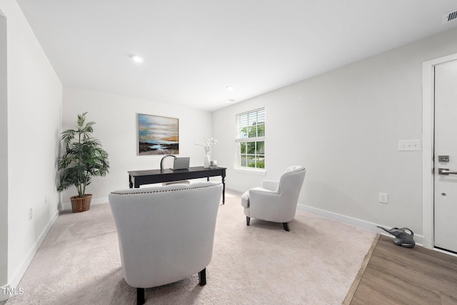 1437 Newpoint Dr, Durham, NC 27713 - office area featuring baseboards and wood finished floors