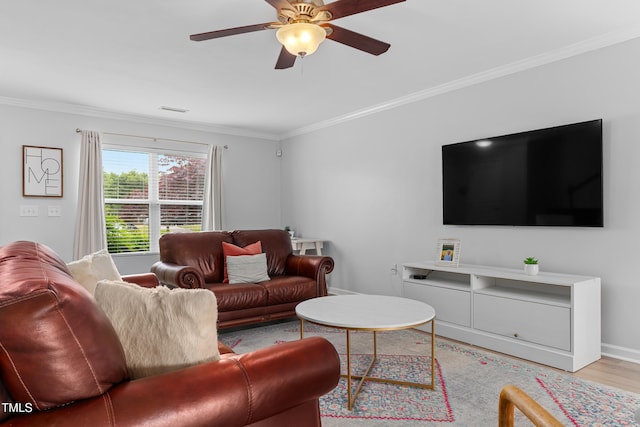 100 Stratford Lakes Dr Unit 361, Durham, NC 27713 - living room with crown molding, ceiling fan, wood finished floors, and baseboards