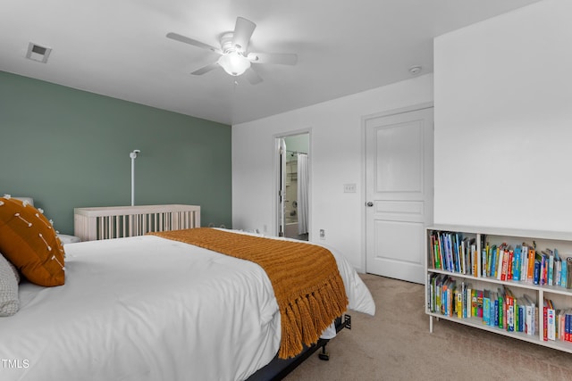 100 Stratford Lakes Dr Unit 361, Durham, NC 27713 - carpeted bedroom with ceiling fan and connected bathroom