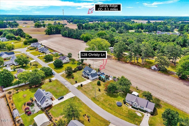 aerial view of residential area