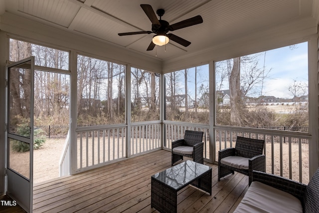 76 Freewill Pl, Raleigh, NC 27603 - sunroom / solarium with ceiling fan and healthy amount of natural light