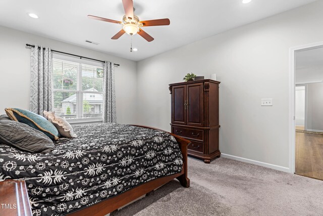 173 Longbow Dr, Middlesex, NC 27557 - carpeted bedroom with baseboards, recessed lighting, and ceiling fan