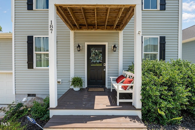 187 Ashley Woods Ct, Clayton, NC 27527 - doorway to property with crawl space and a porch