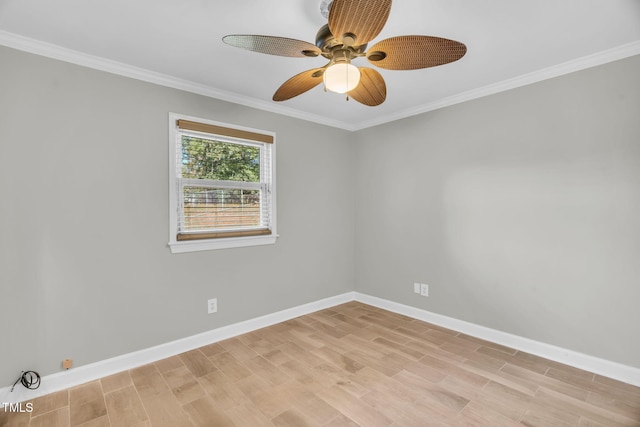 308 Lynn Rd, Durham, NC 27703 - empty room featuring light wood-style floors, baseboards, and ornamental molding