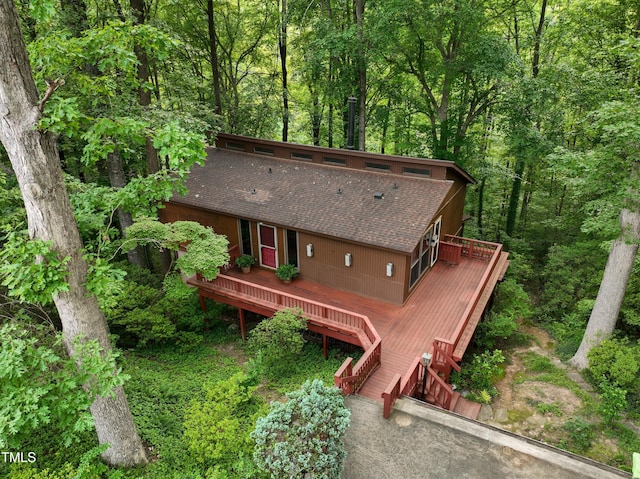3416 Ocotea St, Raleigh, NC 27607 - view from above of property featuring a heavily wooded area