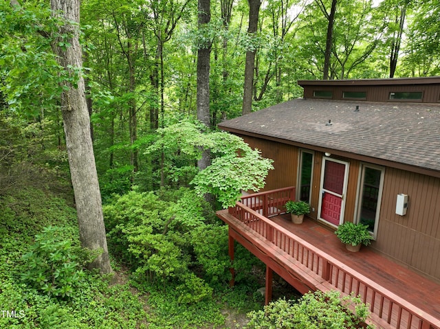 3416 Ocotea St, Raleigh, NC 27607 - deck with a view of trees