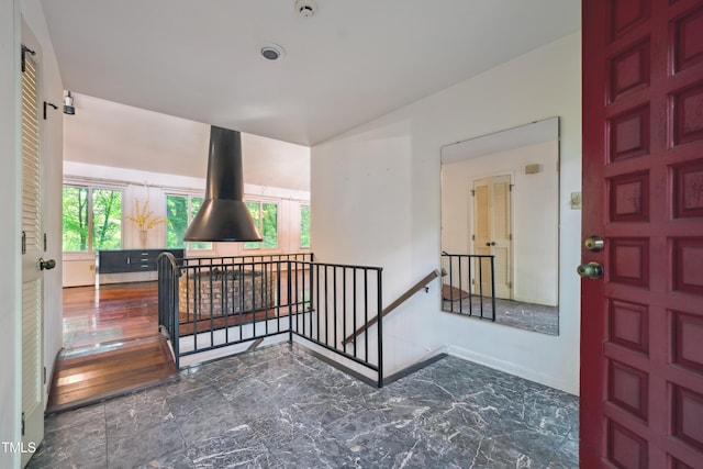 3416 Ocotea St, Raleigh, NC 27607 - hallway with an upstairs landing and plenty of natural light
