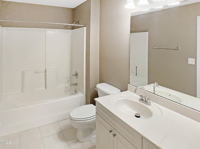 150 Remington Ct, Youngsville, NC 27596 - bathroom with toilet, shower / bath combination, vanity, and tile patterned flooring