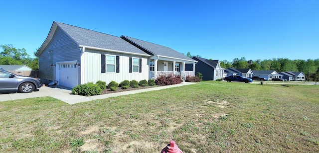 212 Placid Pond Dr, Broadway, NC 27505 - single story home with a garage, a front lawn, and concrete driveway