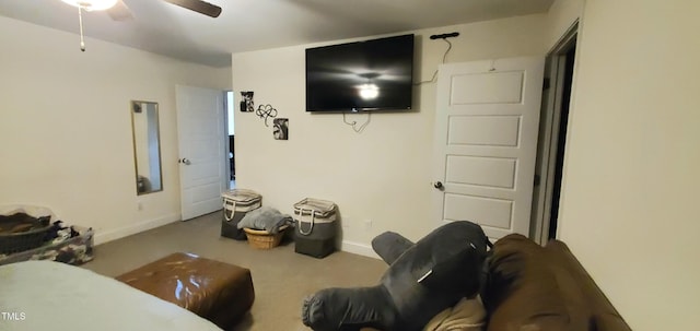 212 Placid Pond Dr, Broadway, NC 27505 - living room featuring a ceiling fan and baseboards