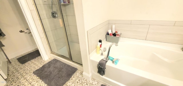 212 Placid Pond Dr, Broadway, NC 27505 - bathroom featuring a shower stall and a bath