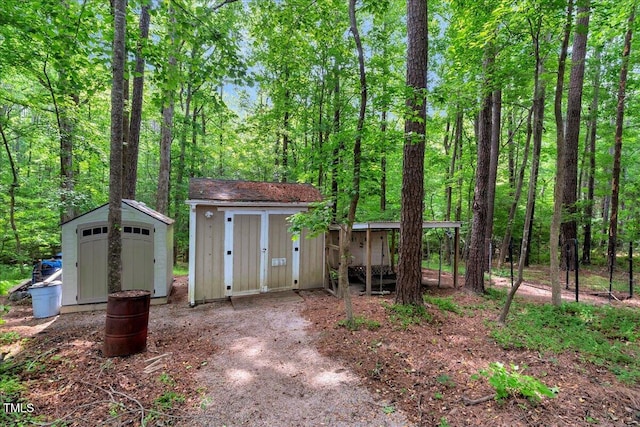 view of shed
