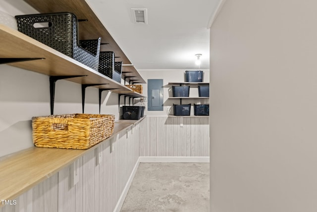 storage area with electric panel