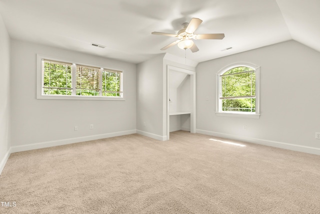 2819 Ellis Chapel Rd, Bahama, NC 27503 - unfurnished room with lofted ceiling, carpet flooring, baseboards, and a ceiling fan