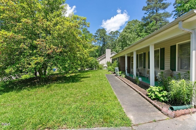 view of grassy yard