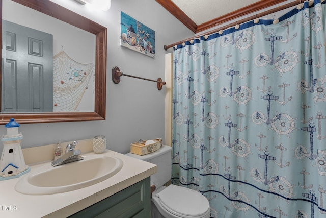 1100 Cardinals Knob, Rocky Mount, NC 27804 - full bath with toilet, vanity, crown molding, and a shower with shower curtain