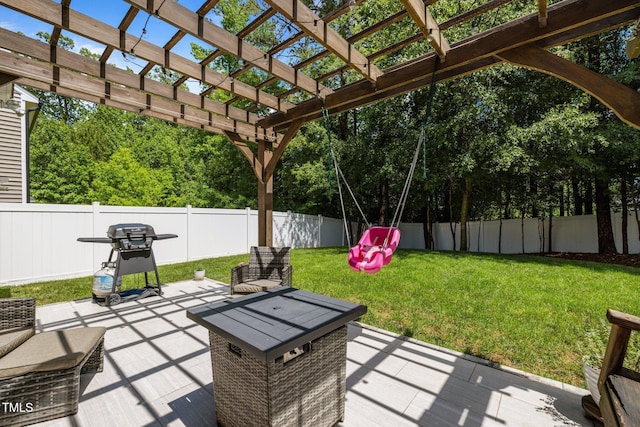 2012 Sterling Hill Dr, Fuquay Varina, NC 27526 - view of patio / terrace with grilling area and a pergola