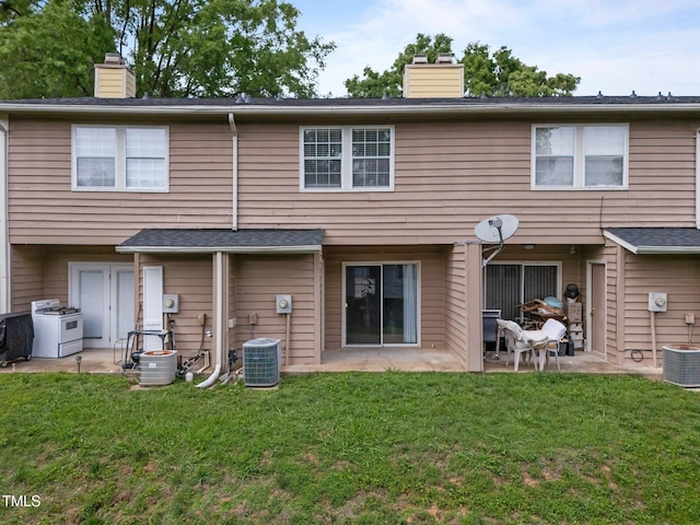 145 Coleridge Ct, Carrboro, NC 27510 - back of house with a chimney, a patio, and cooling unit