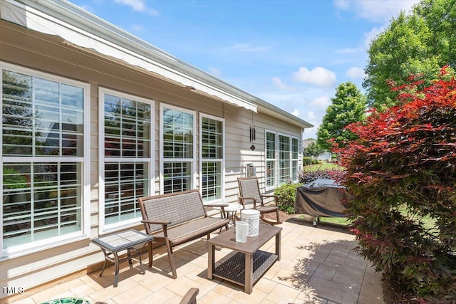 view of patio with grilling area